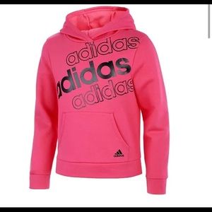 💕 New Adidas Girls Pink Hoodie (Medium - 10/12)